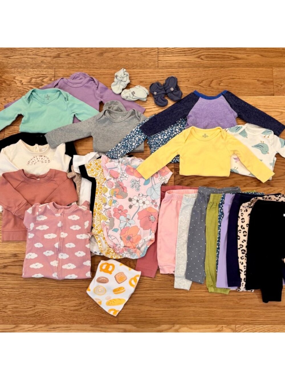 Lot of Baby Girl Spring Summer Fall Clothes Size 6-9 Month Pants Sleeper Shirts